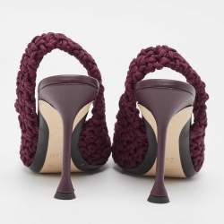 Nº21 Burgundy Crochet Slingback Pumps Size 40