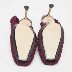 Nº21 Burgundy Crochet Slingback Pumps Size 40