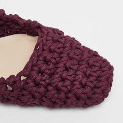 Nº21 Burgundy Crochet Slingback Pumps Size 40