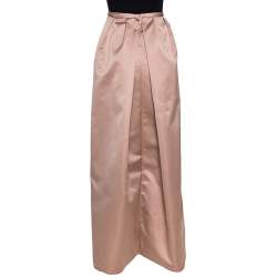 N21 Champagne Satin Pleated Maxi Skirt M