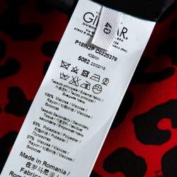 N21 Red Silk Blend Animal Print Midi Skirt S