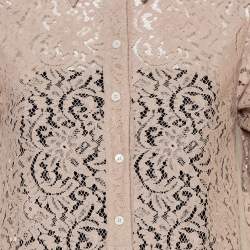 N21 Beige & Yellow Paneled Lace Pleated Detail Button Tunic S