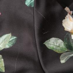 N21 Black Floral Print Synthetic Half Sleeve Tunic Top M