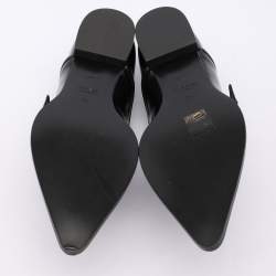 Pre Owned Nº21 Black Leather Crystal Embellished Buckle Slip On Loafers Size 35