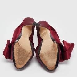 Nº21 Burgundy Satin Knotted Bow Mules Size 35