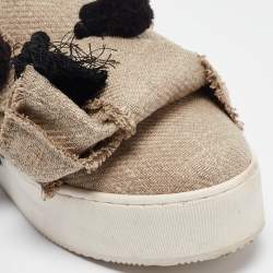 Nº21 Beige Jute Bow Slip On Sneakers Size 38