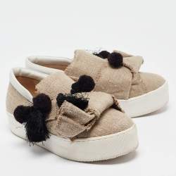 Nº21 Beige Jute Bow Slip On Sneakers Size 38