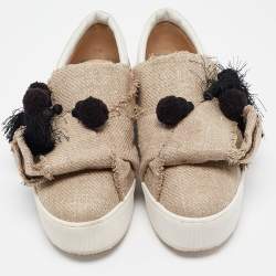 Nº21 Beige Jute Bow Slip On Sneakers Size 38
