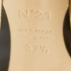 Pre Owned N21 Gold Satin Raso Knot Mules Size 37.5