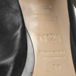 N21 Black Leather Ronny Slide Sandals Size 39