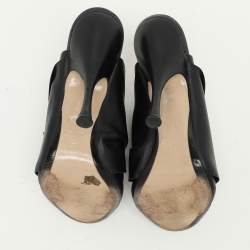 N21 Black Leather Ronny Slide Sandals Size 39
