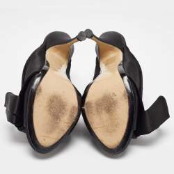 N21 Black Satin Raso Knot Open Toe Mules Size 40