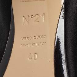 N21 Black Satin Raso Knot Open Toe Mules Size 40