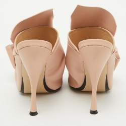 Nº21 Beige Leather Raso Knot Mules Size 39