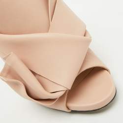 Nº21 Beige Leather Raso Knot Mules Size 39