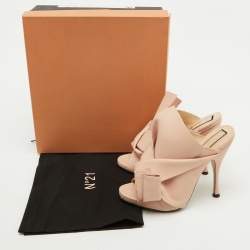 Nº21 Beige Leather Raso Knot Mules Size 39