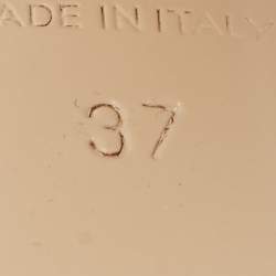 Pre Owned N21 Pink Leather Logo Print Platform Pumps Size 37