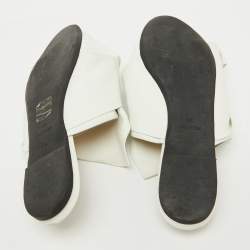 Nº21 White Leather Knot Flat Mules Size 39