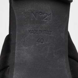 N°21 Black Satin Crystal Embellished Flat Mules Size 40