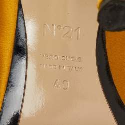  Nº21  Yellow Satin Embellished Ronny Knot Mules Size 40