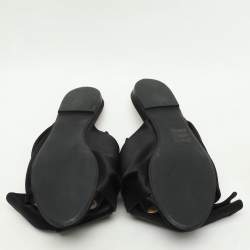 N°21 Black Satin Knot Flat Mules Size 38