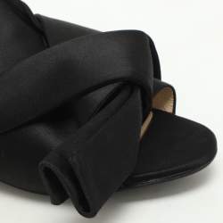 N°21 Black Satin Knot Flat Mules Size 38
