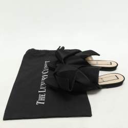 N°21 Black Satin Knot Flat Mules Size 38