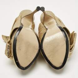 Pre Owned Nº21 Gold Leather Raso Knot Mules Size 41