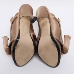 Pre Owned N°21 Metallic Beige Satin Ronny Mules Size 40