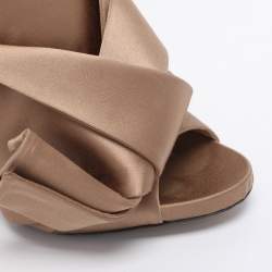 Pre Owned N°21 Metallic Beige Satin Ronny Mules Size 40