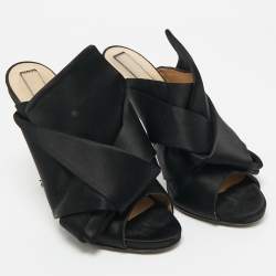 Pre Owned N°21 Black Satin Knot Mules Size 41