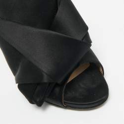 Pre Owned N°21 Black Satin Knot Mules Size 41