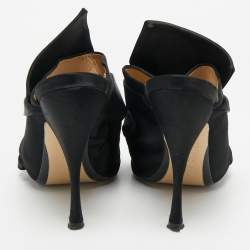 Pre Owned N°21 Black Satin Knot Mules Size 41