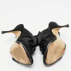 Pre Owned N°21 Black Satin Knot Mules Size 41