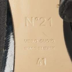 Pre Owned N°21 Black Satin Knot Mules Size 41