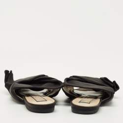Pre Owned N21 Black Satin Knot Slide Sandals Size 39