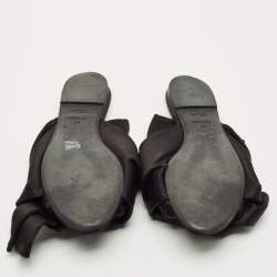 Pre Owned N21 Black Satin Knot Slide Sandals Size 39