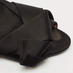 Pre Owned N21 Black Satin Knot Slide Sandals Size 39