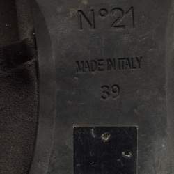 Pre Owned N21 Black Satin Knot Slide Sandals Size 39