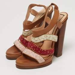 مملوكة مسبقًا N21 Size 40.5 Beige Patent Leather and Satin Peep Toe Ankle Strap Sandals