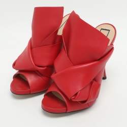 مملوكة مسبقًا N21 Raso Knot Size 37 Red Leather Mules