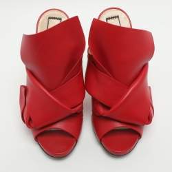 مملوكة مسبقًا N21 Raso Knot Size 37 Red Leather Mules
