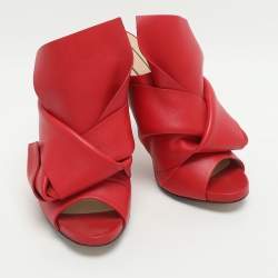 مملوكة مسبقًا N21 Raso Knot Size 37 Red Leather Mules