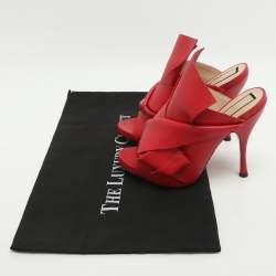 مملوكة مسبقًا N21 Raso Knot Size 37 Red Leather Mules