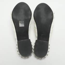 Pre Owned N21 Knot Size 37.5 White Leather Flats