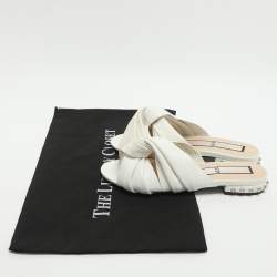 Pre Owned N21 Knot Size 37.5 White Leather Flats