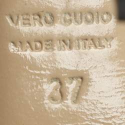 Pre Owned حذاء كعب عالي إ21 جلد وردي مزين عقدة مقاس 37