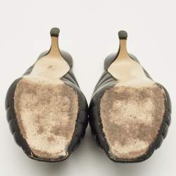 Pre Owned صندل ميوز مقدمة مفتوحة بعقدة ساتان أسود من إن21 مقاس 39