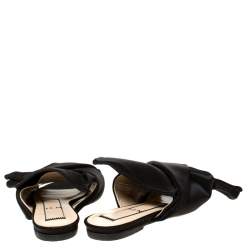 N21 Black Satin Knot Flat Mules Size 35.5