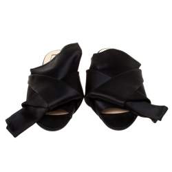 N21 Black Satin Knot Flat Mules Size 35.5